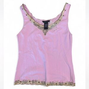 Moda International Pink Camisole with Gold Embellishments